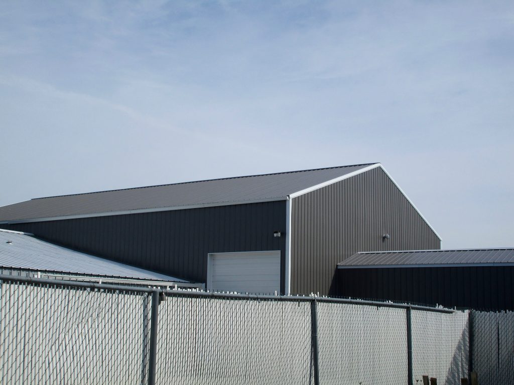 Cliff - Elkhart, IN 50 x 72 x 19.5 Commercial addition. Charcoal roof and sides with White trim.