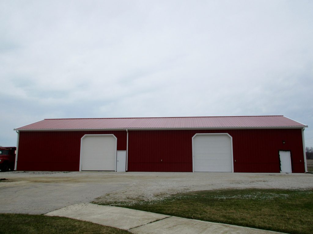 Paul & Ilene - Michigan City, IN 36 x 40 x 14 addition. White roof and trim, with Rustic Red sides.