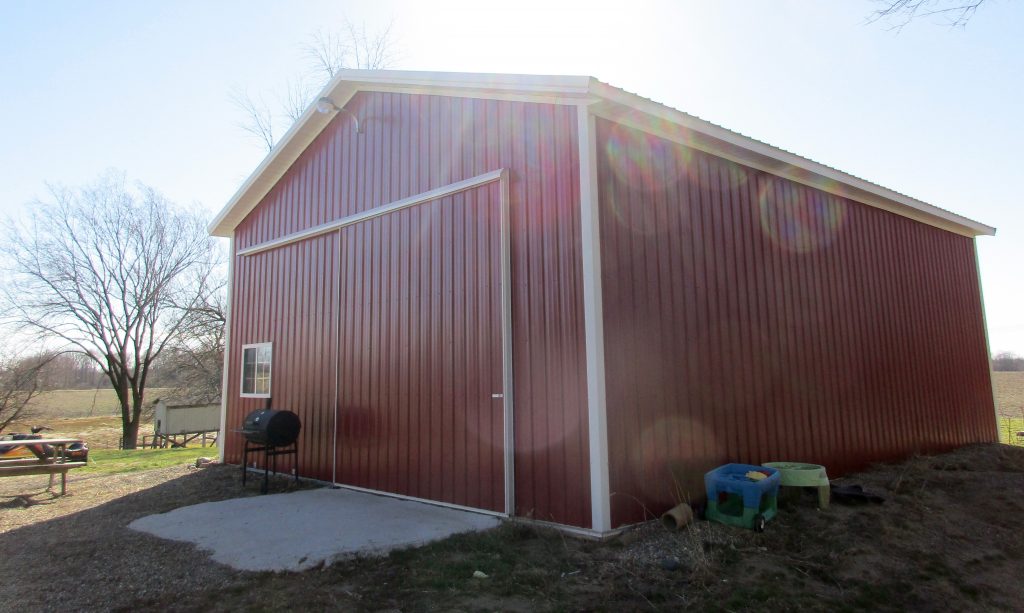 Kelly-Galien, MI 30x40x14 White roof, and Rustic Red sides.